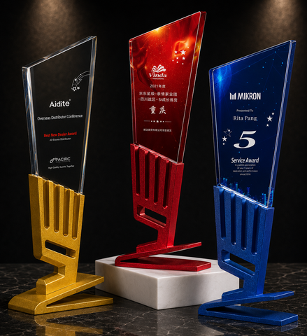 Open Base Colour Acrylic Award Set - custom acrylic awards with your logo